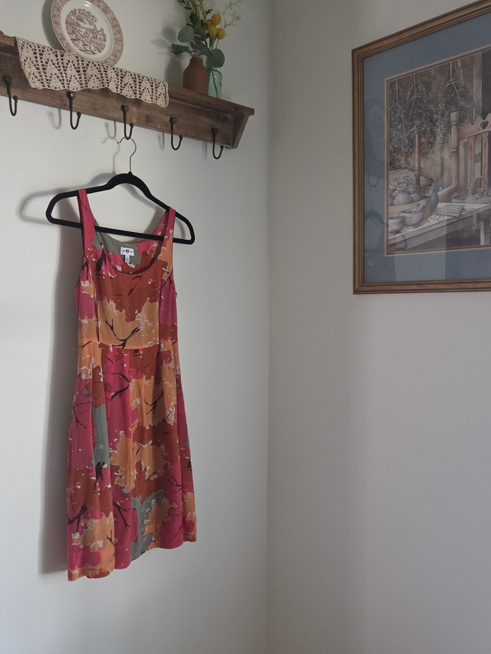 Anthropologie We Love Vera 100% Silk Fall Foliage Fit & Flare Dress size 2